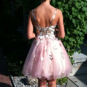 Blush short homecoming/prom dress